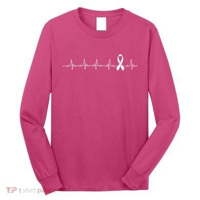 Breast Cancer Heartbeat Pulse Long Sleeve Shirt
