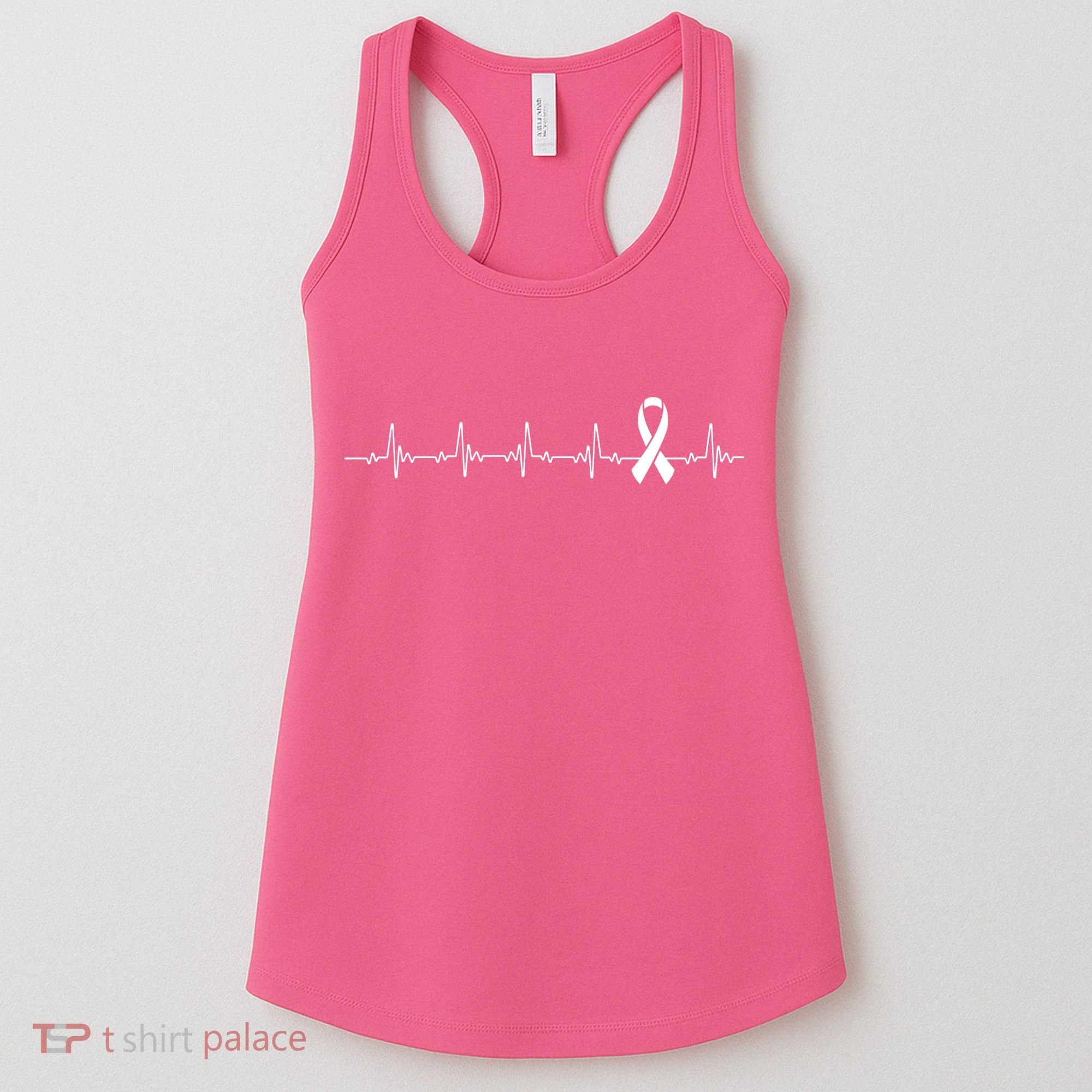 Breast Cancer Heartbeat Pulse Women's Tank Top