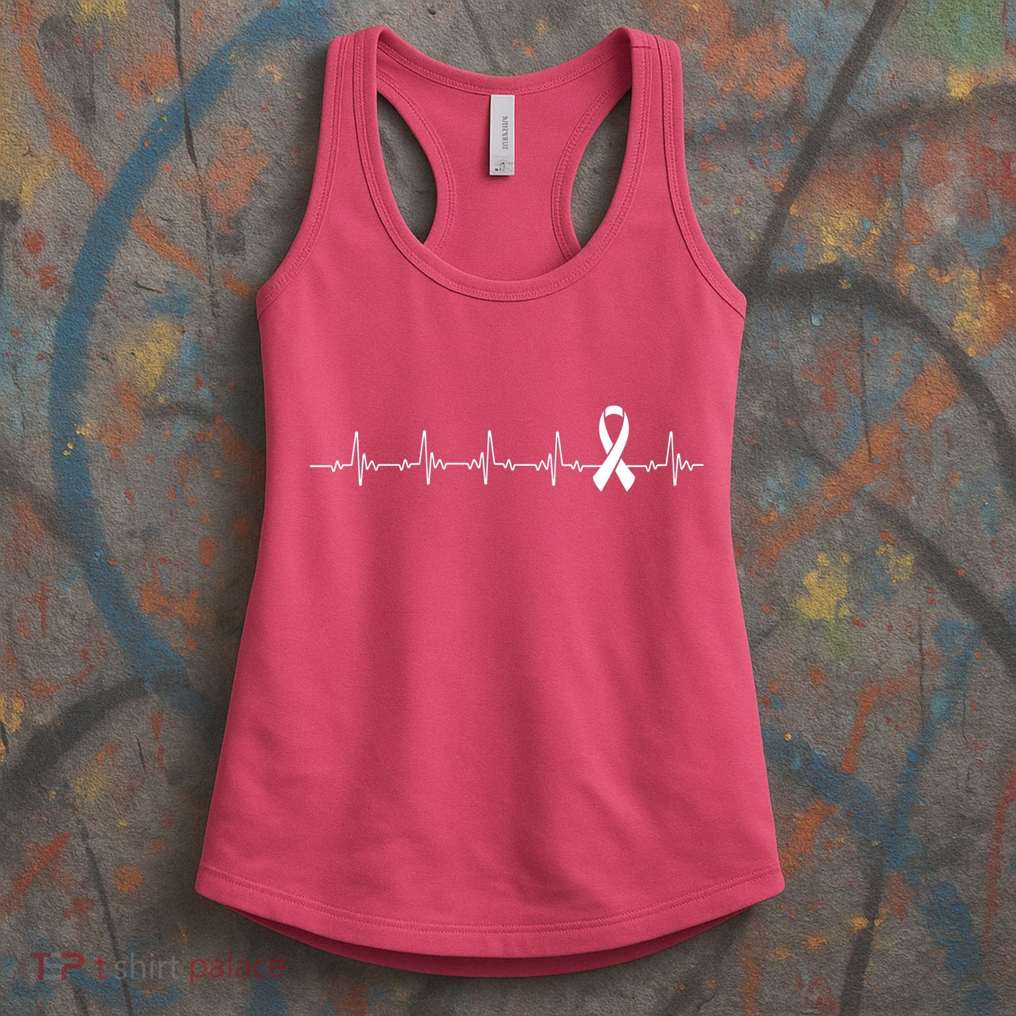 Breast Cancer Heartbeat Pulse Women's Tank Top