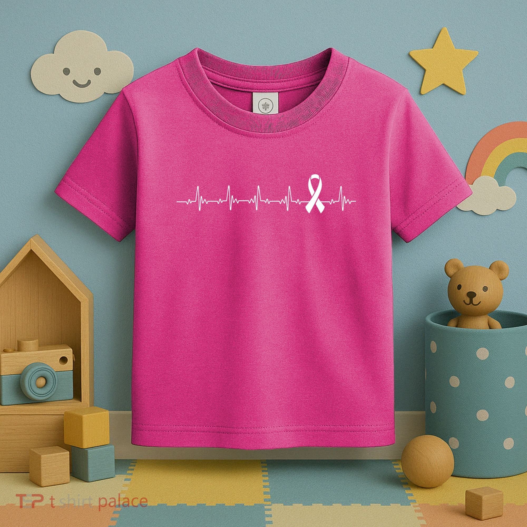 Breast Cancer Heartbeat Pulse Toddler T-Shirt