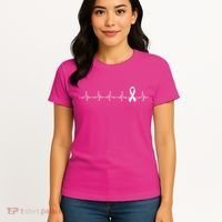 Breast Cancer Heartbeat Pulse Women's T-Shirt thumb 4