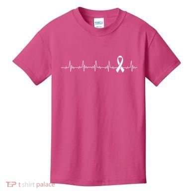 Breast Cancer Heartbeat Pulse Kids T-Shirt