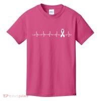Breast Cancer Heartbeat Pulse Kids T-Shirt thumb 0
