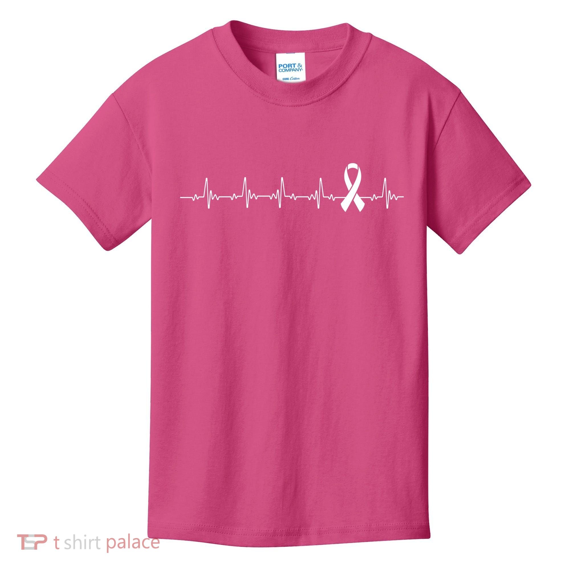 Breast Cancer Heartbeat Pulse Kids T-Shirt