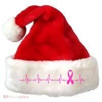 Breast Cancer Heartbeat Pulse Santa Hat thumb 0