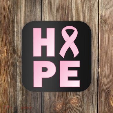Breast Cancer Hope Fight Logo Coaster