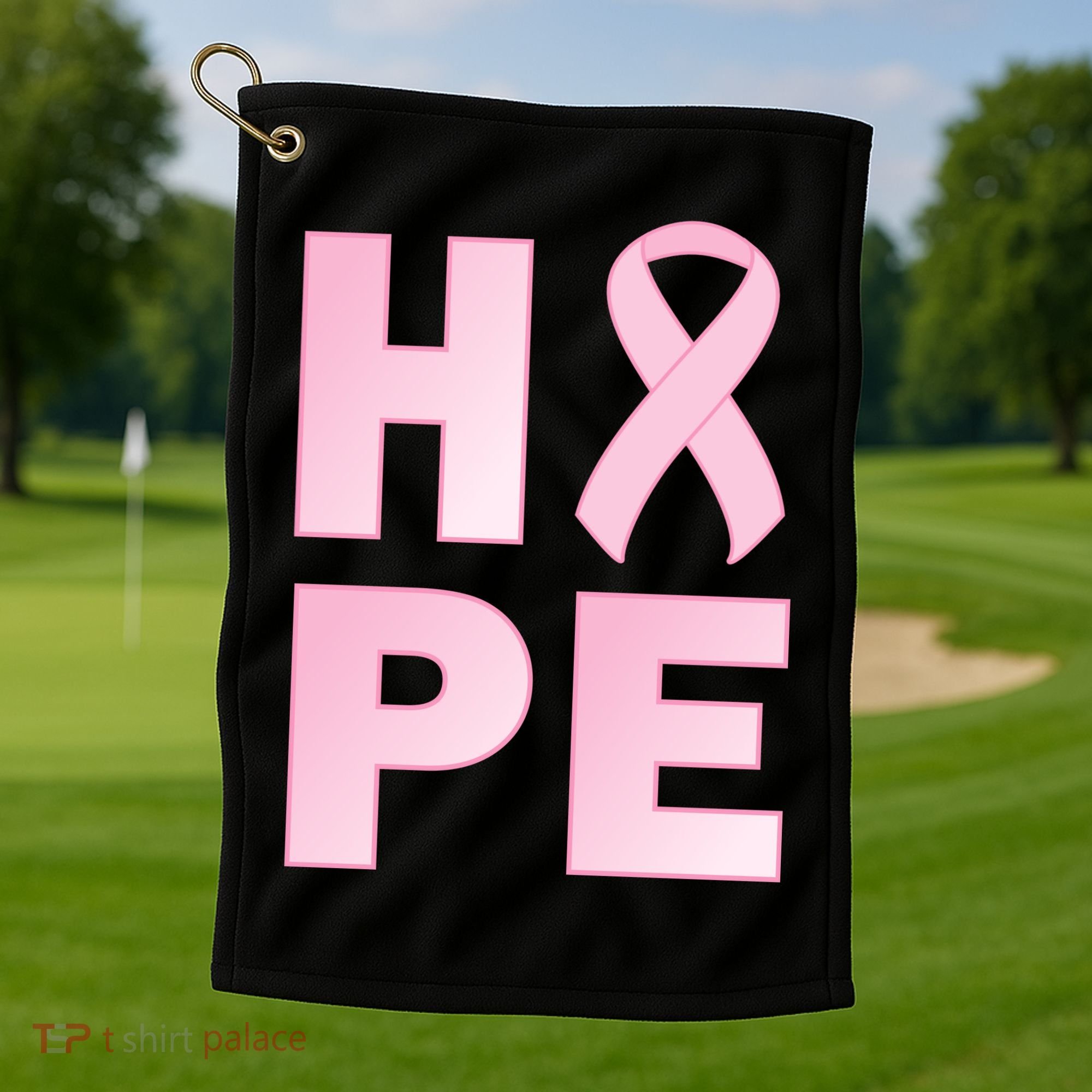 Breast Cancer Hope Fight Logo Golf Towel