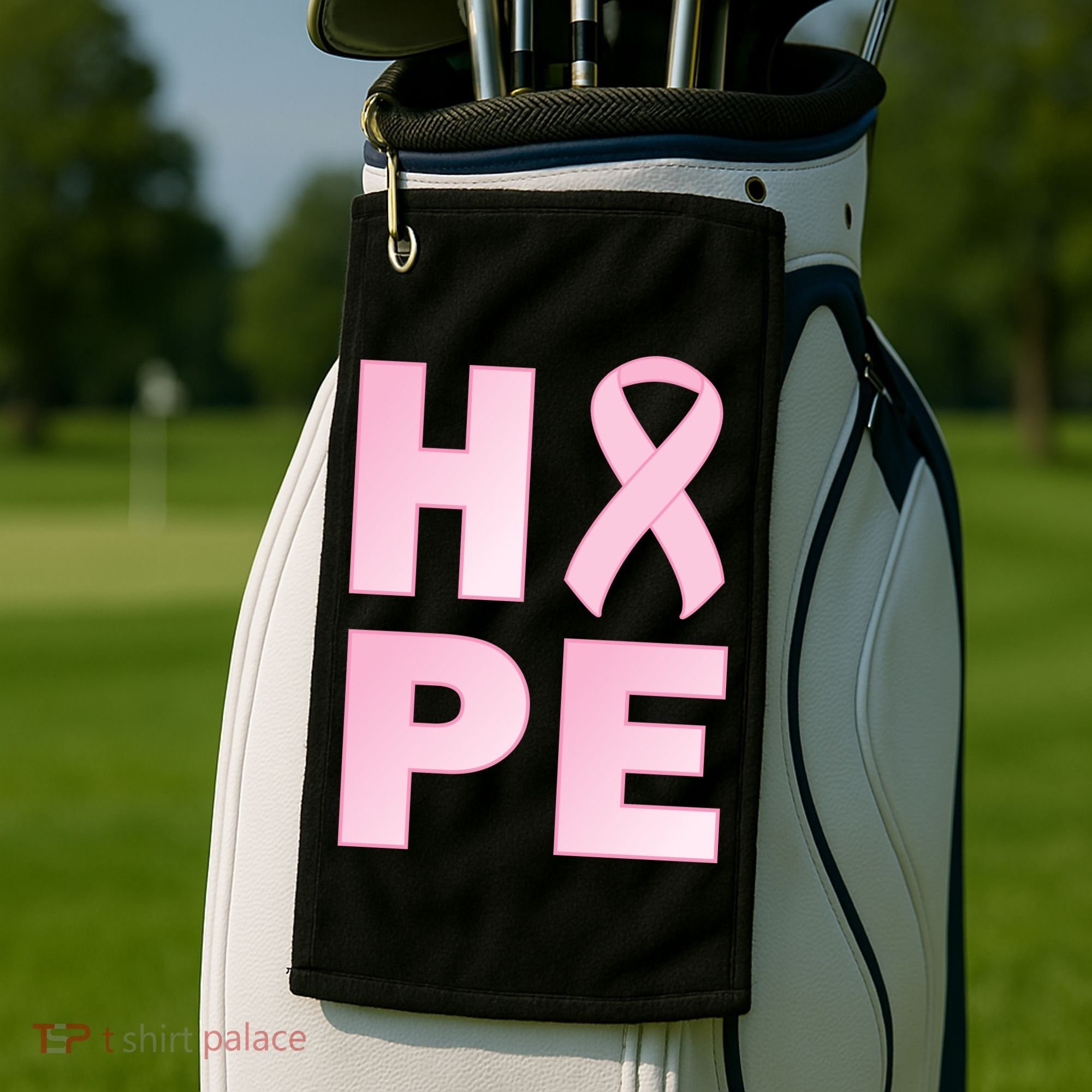 Breast Cancer Hope Fight Logo Golf Towel