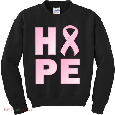 Breast Cancer Hope Fight Logo Kids Sweatshirt