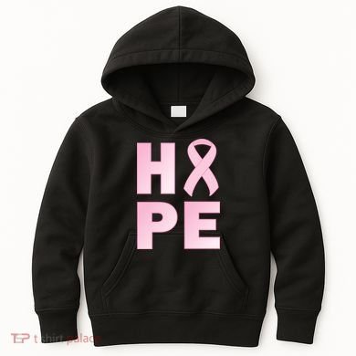 Breast Cancer Hope Fight Logo Kids Hoodie