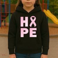 Breast Cancer Hope Fight Logo Kids Hoodie thumb 3