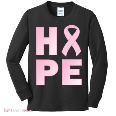 Breast Cancer Hope Fight Logo Kids Long Sleeve Shirt