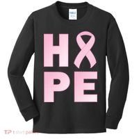 Breast Cancer Hope Fight Logo Kids Long Sleeve Shirt thumb 0