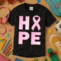 Breast Cancer Hope Fight Logo Kids T-Shirt thumb 3