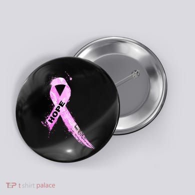 Breast Cancer Hope Ribbon Button