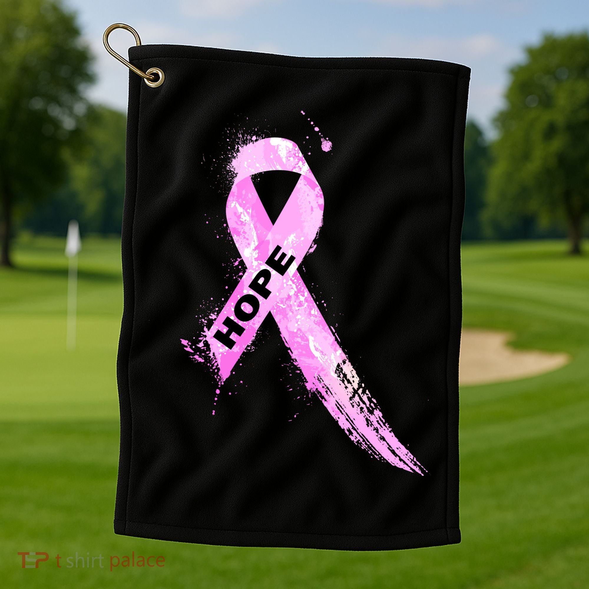 Breast Cancer Hope Ribbon Golf Towel