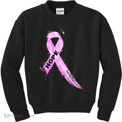Breast Cancer Hope Ribbon Kids Sweatshirt