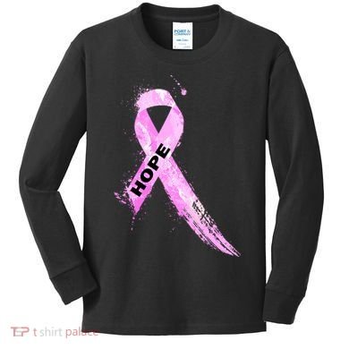 Breast Cancer Hope Ribbon Kids Long Sleeve Shirt