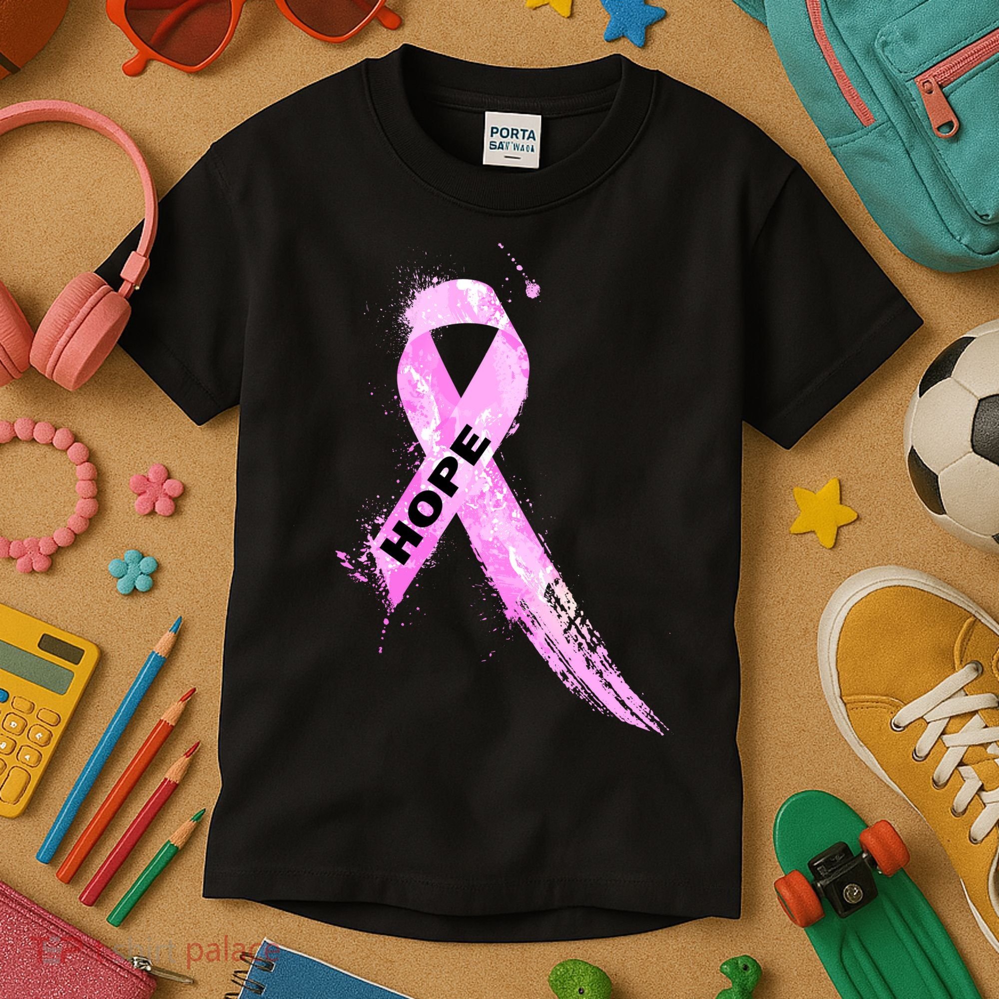 Breast Cancer Hope Ribbon Kids T-Shirt
