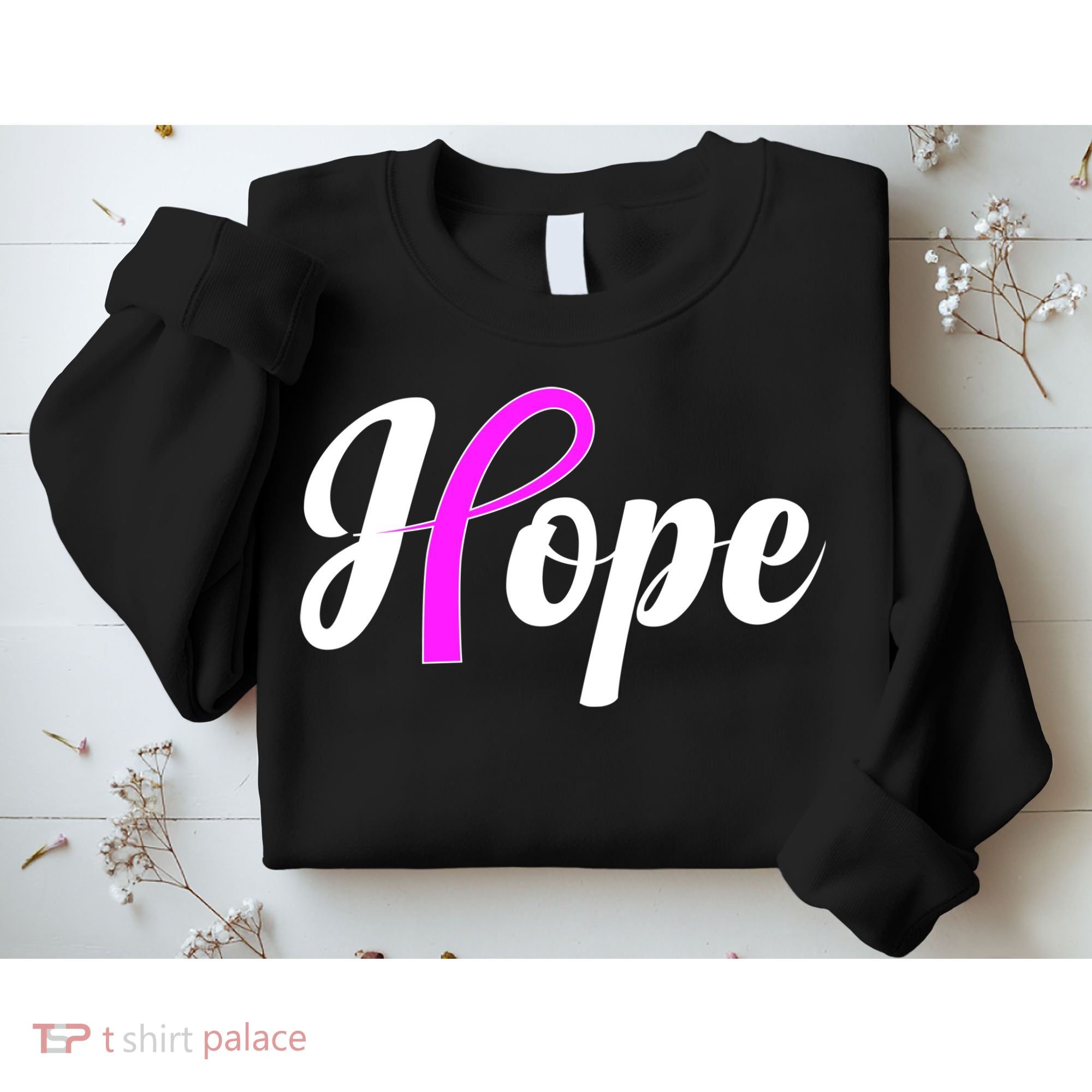 Breast Cancer Hope Ribbon Tribute Logo Sweatshirt