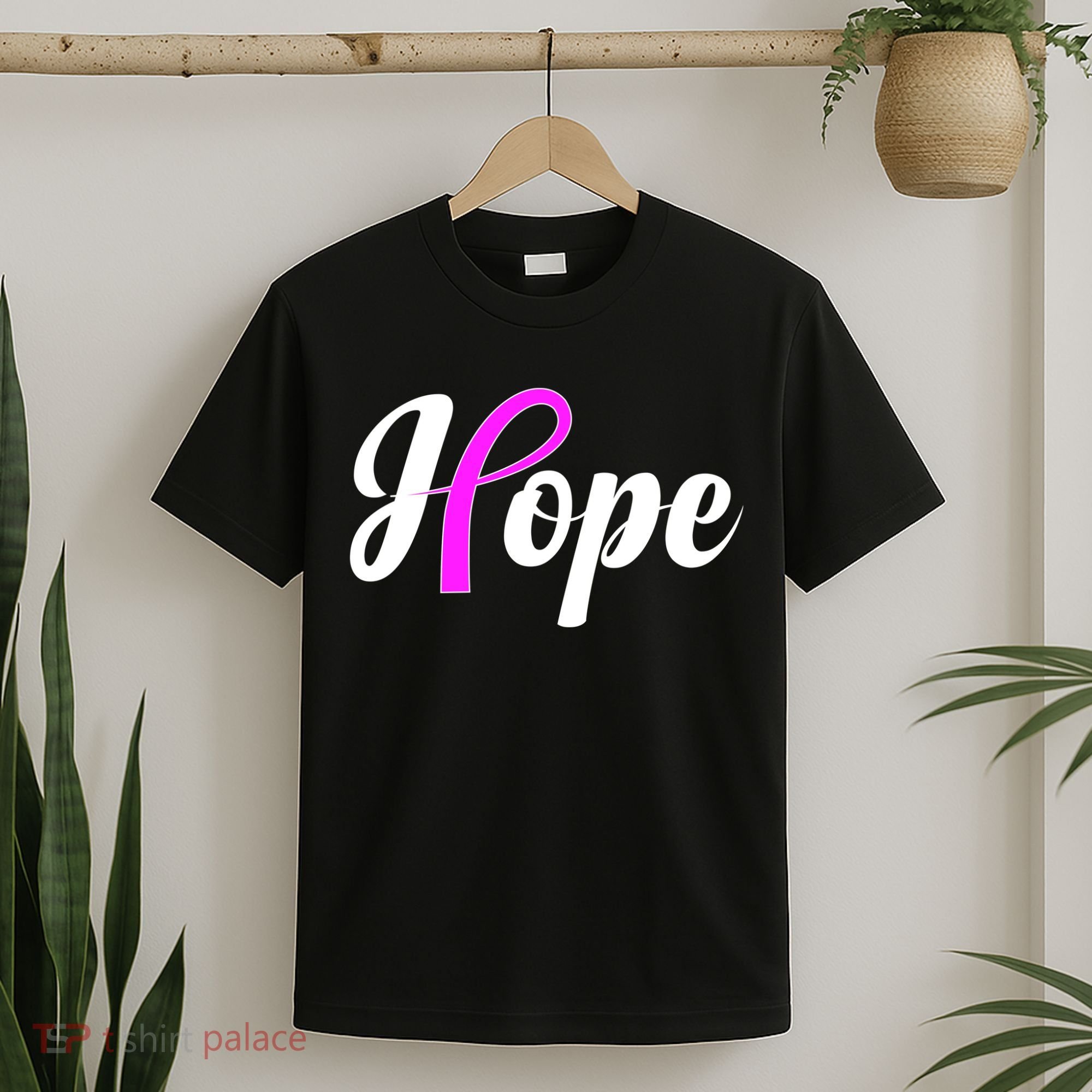 Breast Cancer Hope Ribbon Tribute Logo T-Shirt