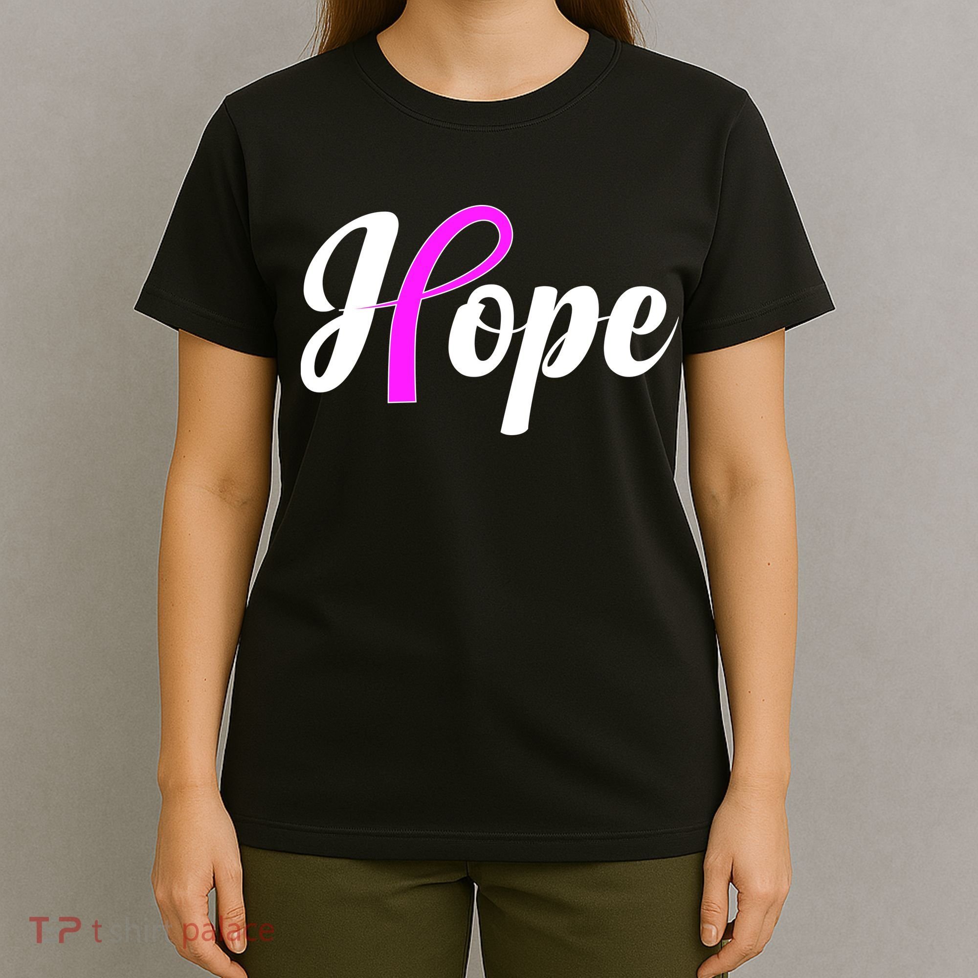 Breast Cancer Hope Ribbon Tribute Logo T-Shirt