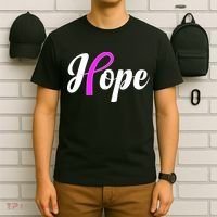 Breast Cancer Hope Ribbon Tribute Logo T-Shirt thumb 6