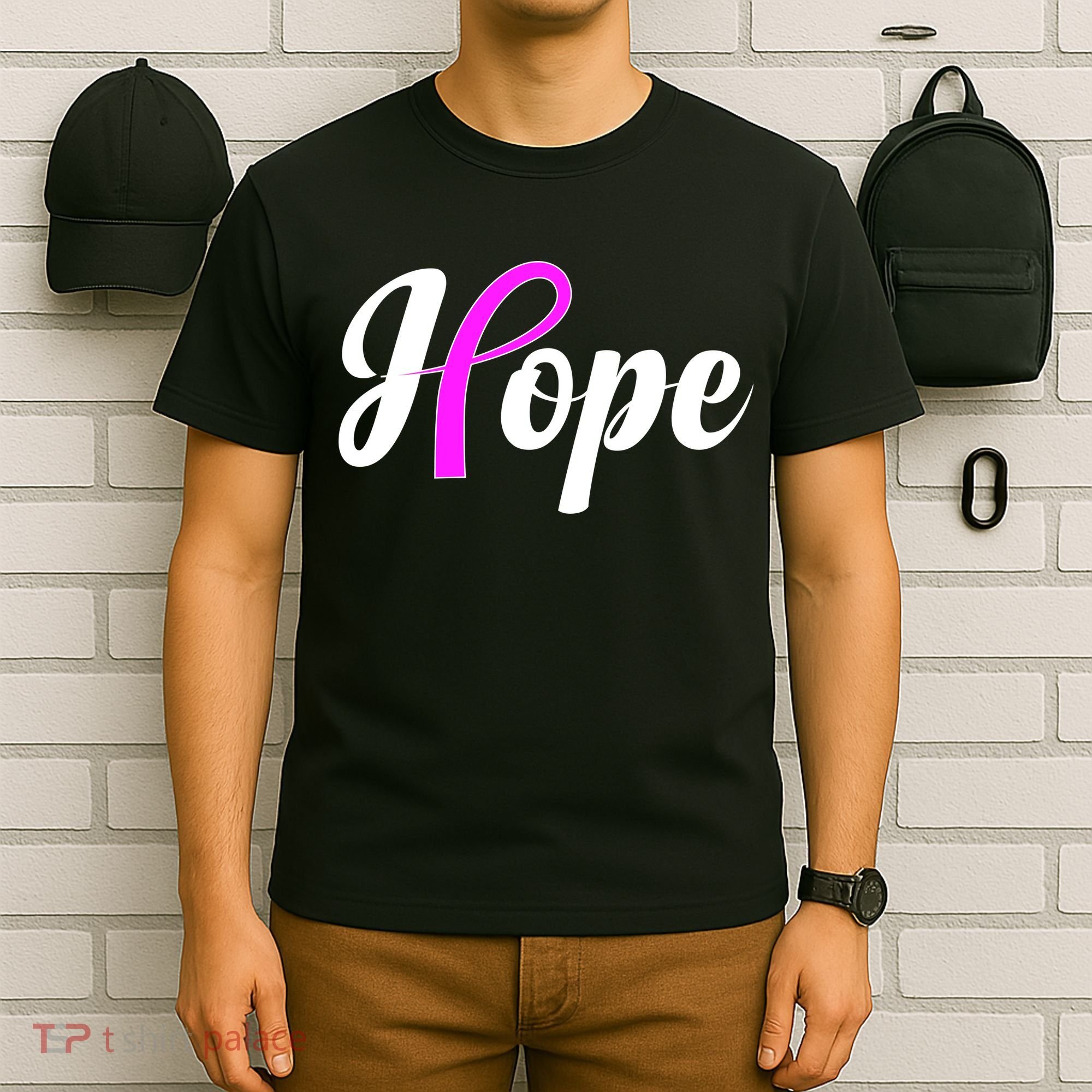 Breast Cancer Hope Ribbon Tribute Logo T-Shirt