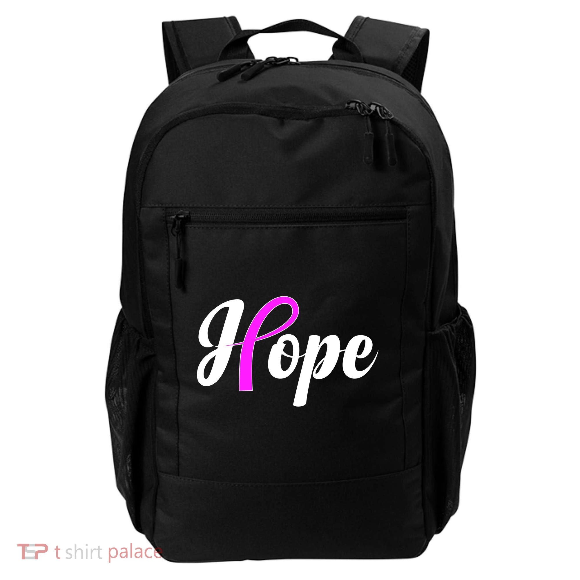 Breast Cancer Hope Ribbon Tribute Logo Backpack