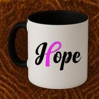 Breast Cancer Hope Ribbon Tribute Logo Coffee Mug thumb 2