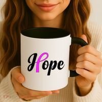 Breast Cancer Hope Ribbon Tribute Logo Coffee Mug thumb 3