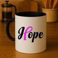 Breast Cancer Hope Ribbon Tribute Logo Coffee Mug thumb 4