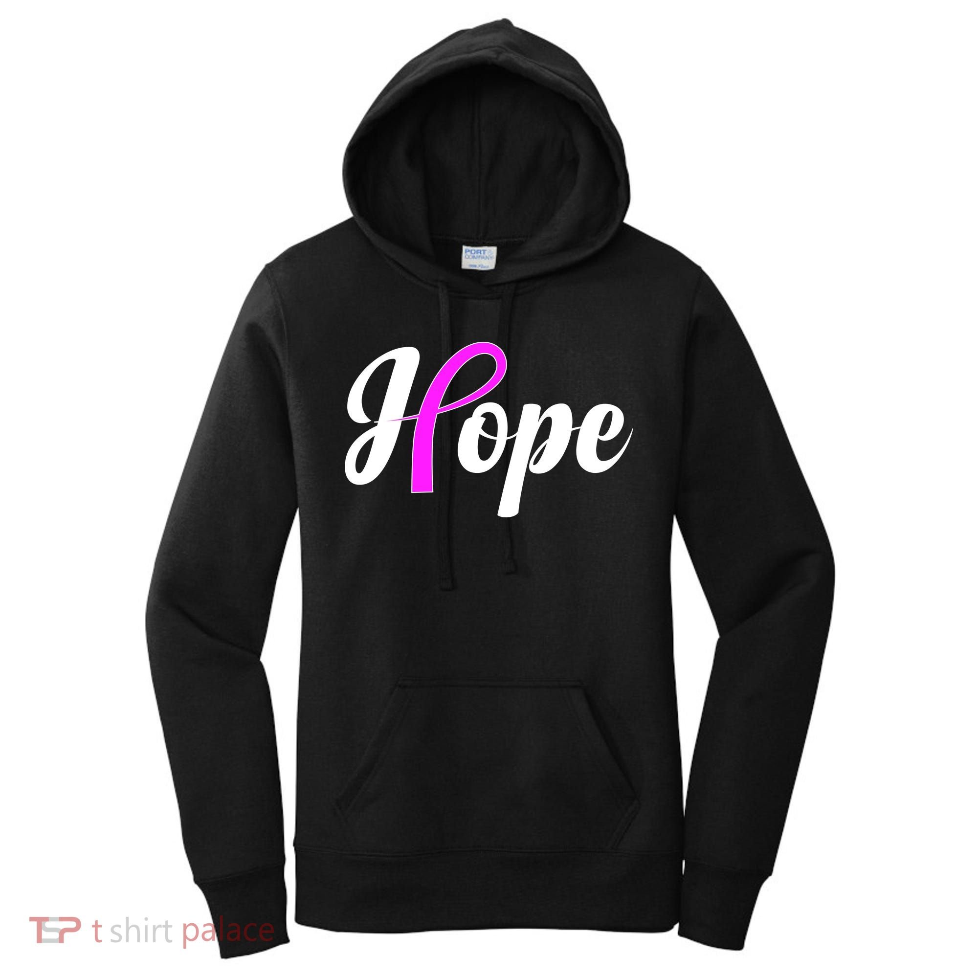 Breast Cancer Hope Ribbon Tribute Logo Women's Hoodie