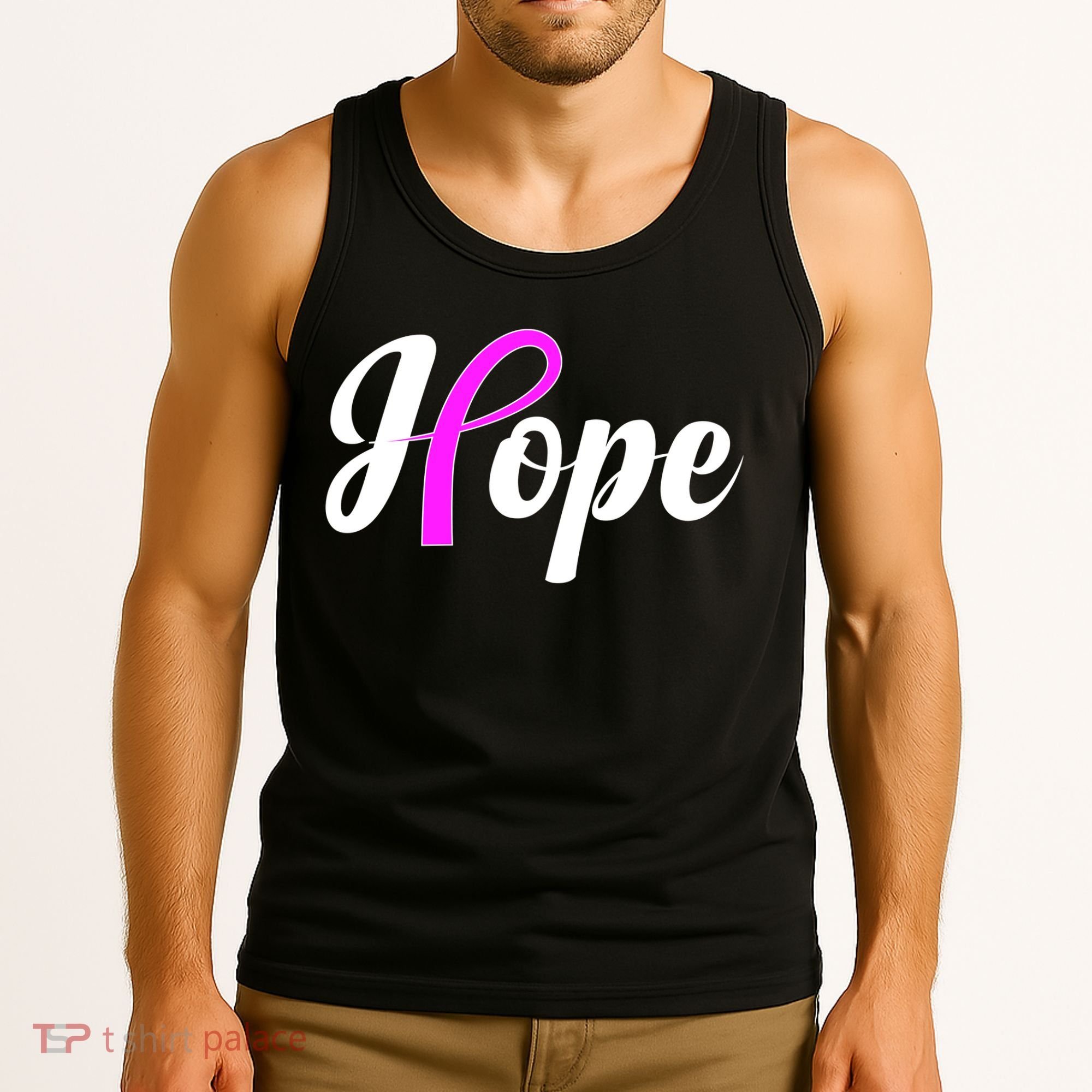 Breast Cancer Hope Ribbon Tribute Logo Tank Top