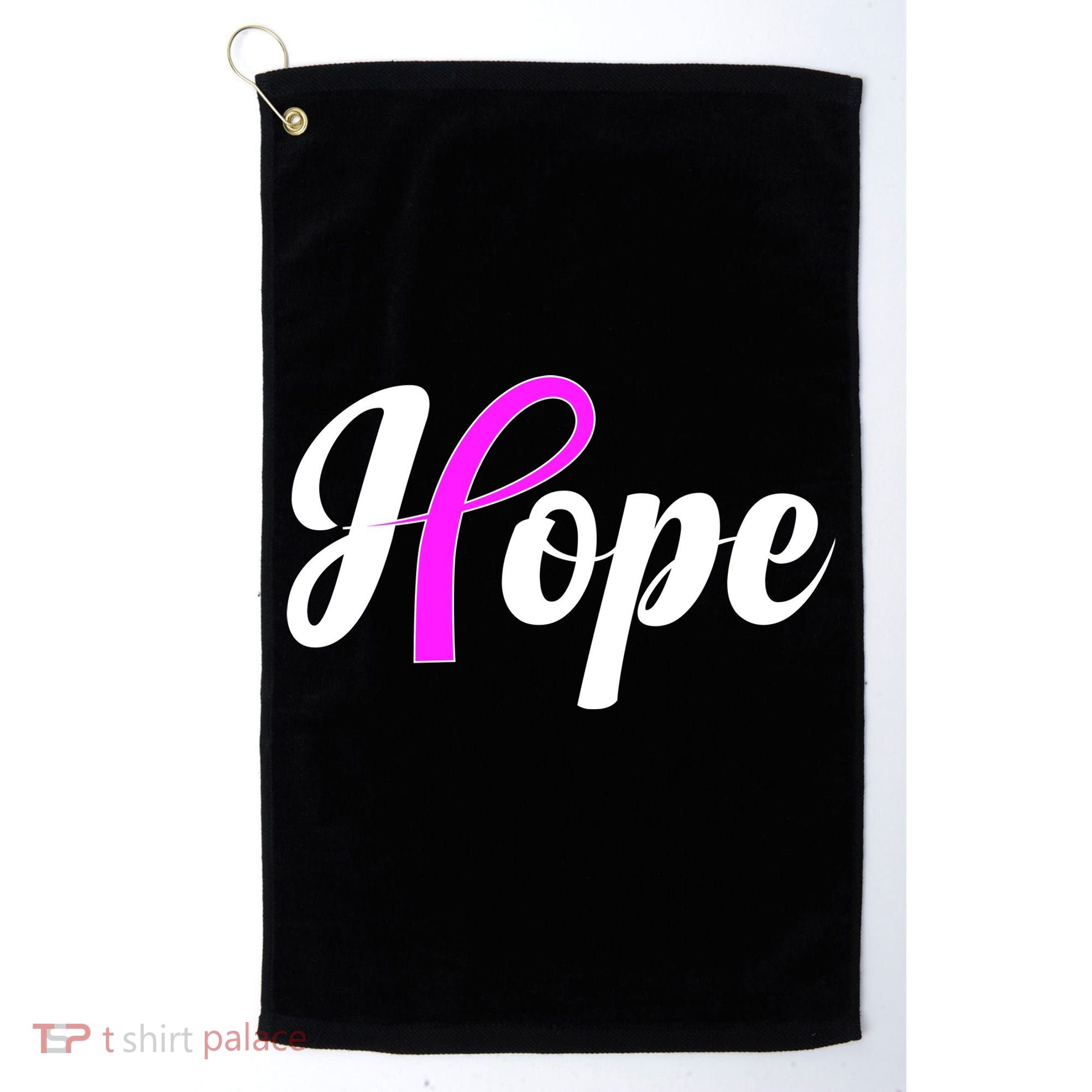 Breast Cancer Hope Ribbon Tribute Logo Golf Towel