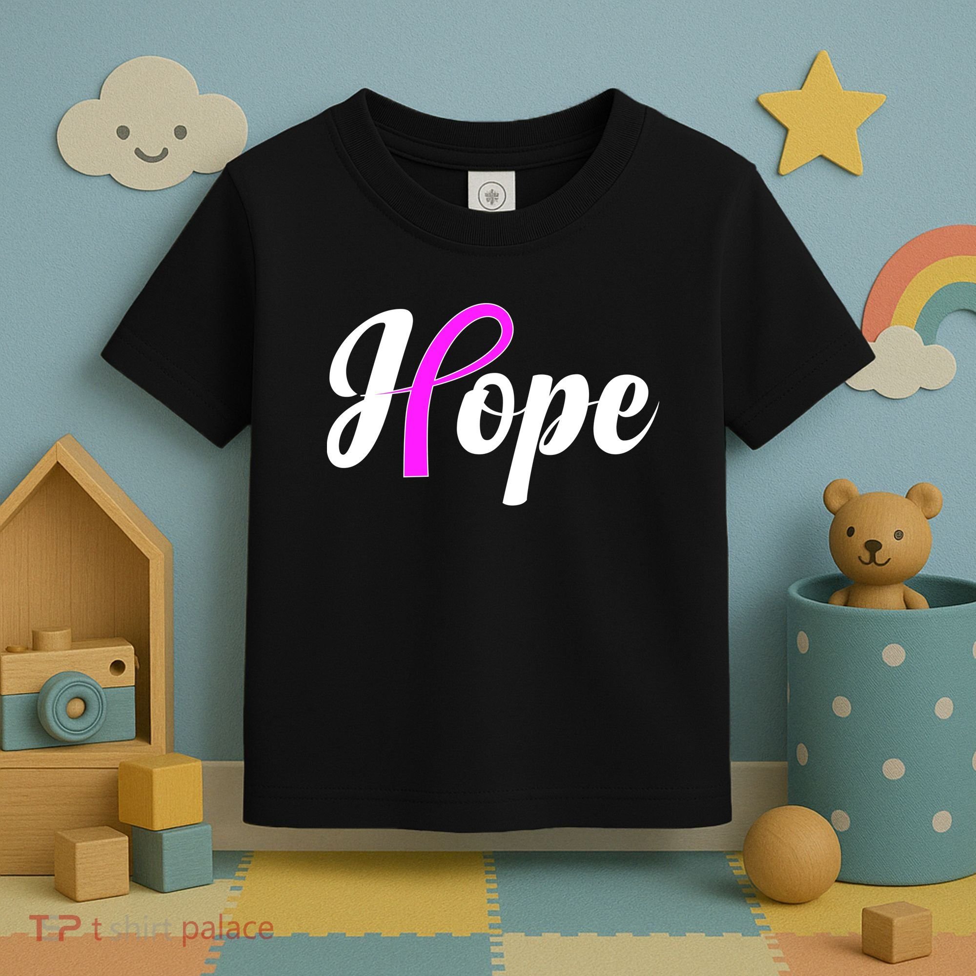 Breast Cancer Hope Ribbon Tribute Logo Toddler T-Shirt