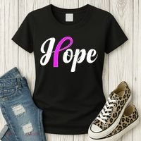 Breast Cancer Hope Ribbon Tribute Logo Women's T-Shirt thumb 3