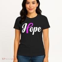 Breast Cancer Hope Ribbon Tribute Logo Women's T-Shirt thumb 4