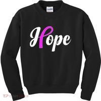 Breast Cancer Hope Ribbon Tribute Logo Kids Sweatshirt thumb 0