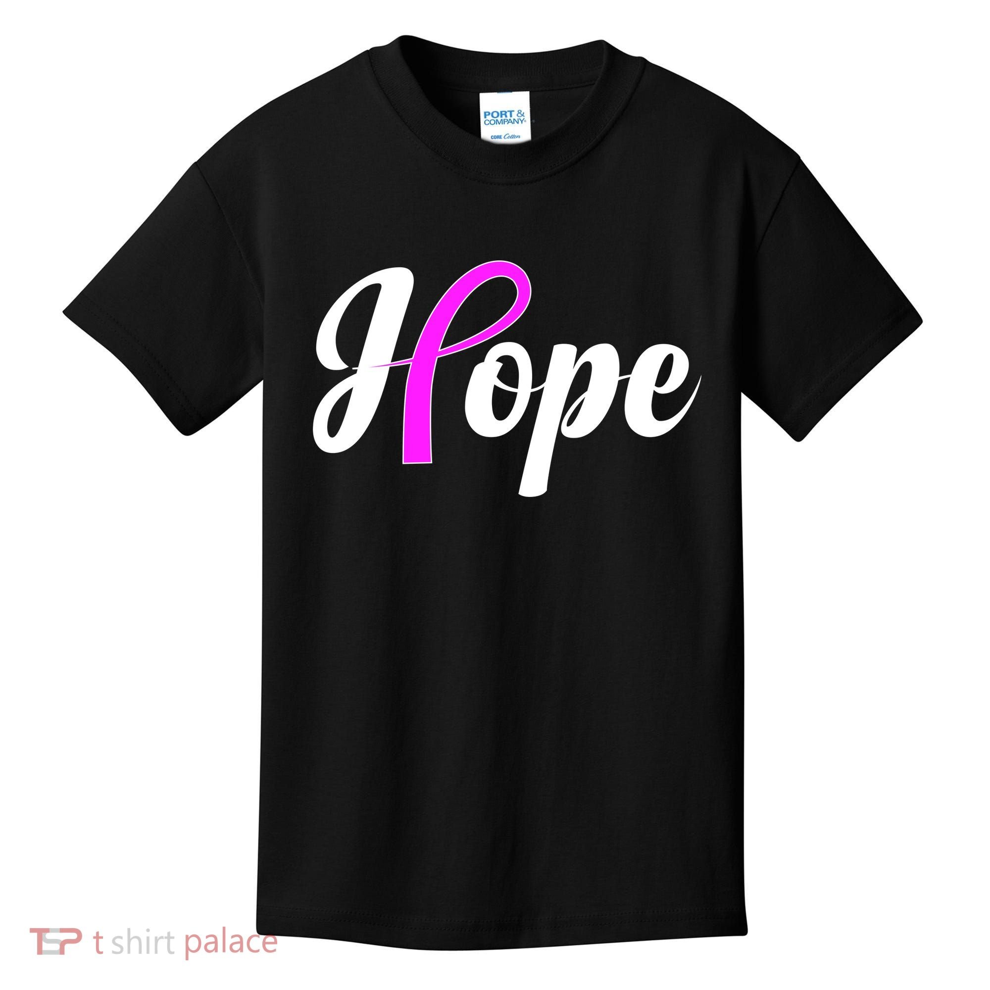 Breast Cancer Hope Ribbon Tribute Logo Kids T-Shirt