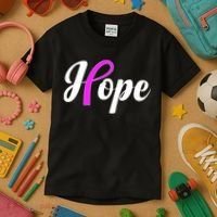 Breast Cancer Hope Ribbon Tribute Logo Kids T-Shirt thumb 3