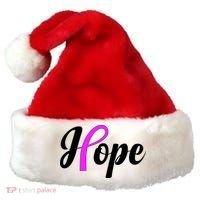 Breast Cancer Hope Ribbon Tribute Logo Santa Hat thumb 0