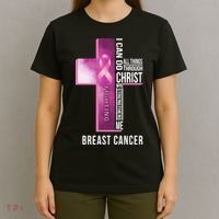 Breast Cancer I Can Do All Thing Through Christ T-Shirt thumb 4