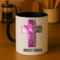 Breast Cancer I Can Do All Thing Through Christ Coffee Mug thumb 4