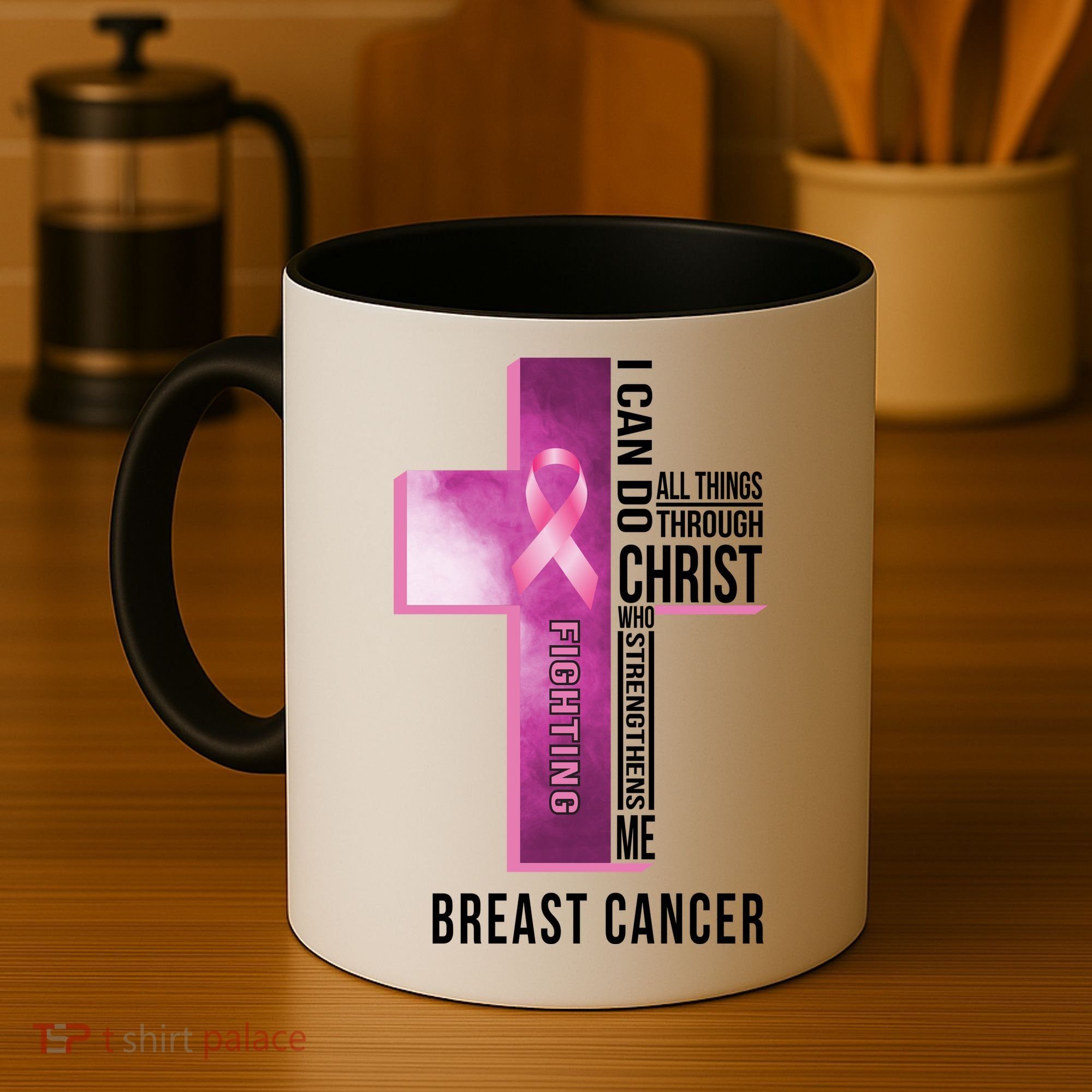 Breast Cancer I Can Do All Thing Through Christ Coffee Mug