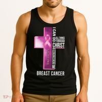 Breast Cancer I Can Do All Thing Through Christ Tank Top thumb 3