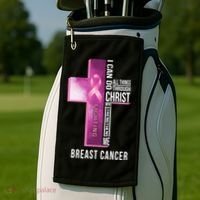 Breast Cancer I Can Do All Thing Through Christ Golf Towel thumb 2