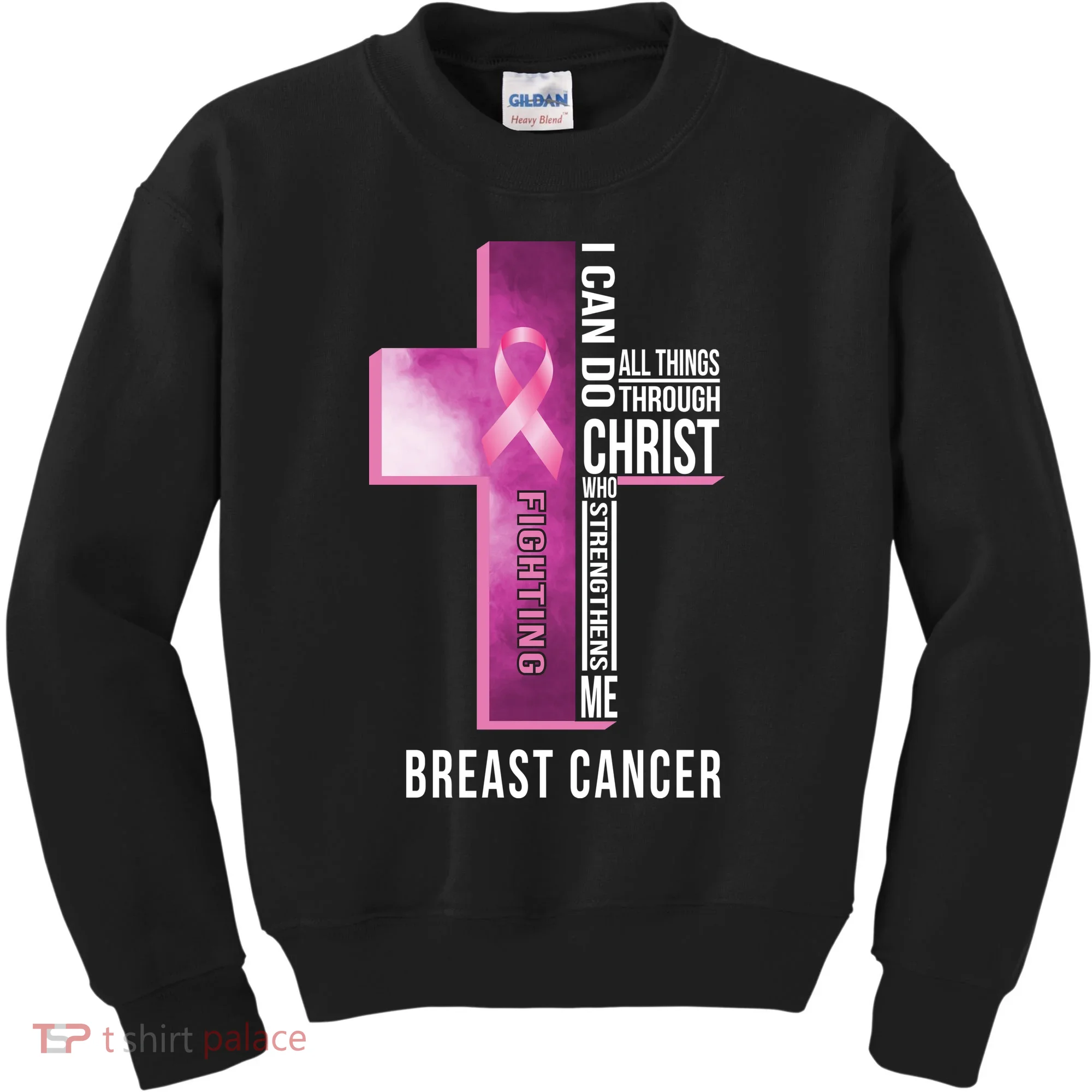 Breast Cancer I Can Do All Thing Through Christ Kids Sweatshirt