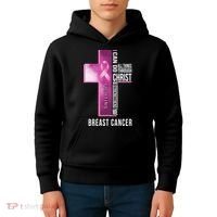 Breast Cancer I Can Do All Thing Through Christ Kids Hoodie thumb 4