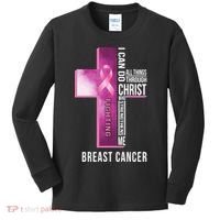 Breast Cancer I Can Do All Thing Through Christ Kids Long Sleeve Shirt thumb 0